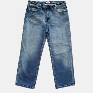 Kensie Jeans Ella High Rise Straight Womens 14/32 Blue Preppy Crop Classic